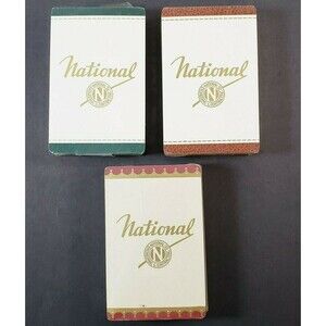 Vtg National Deck of Playing Cards Set of 3 Game Strategy MCM Sealed